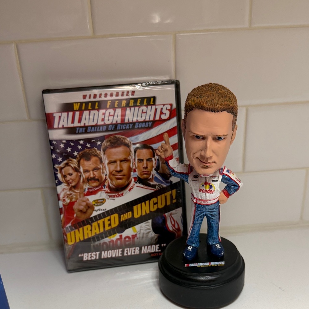 Talladega Nights Bobblehead with DVD Set with original packaging